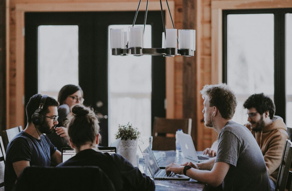 People sitting at table