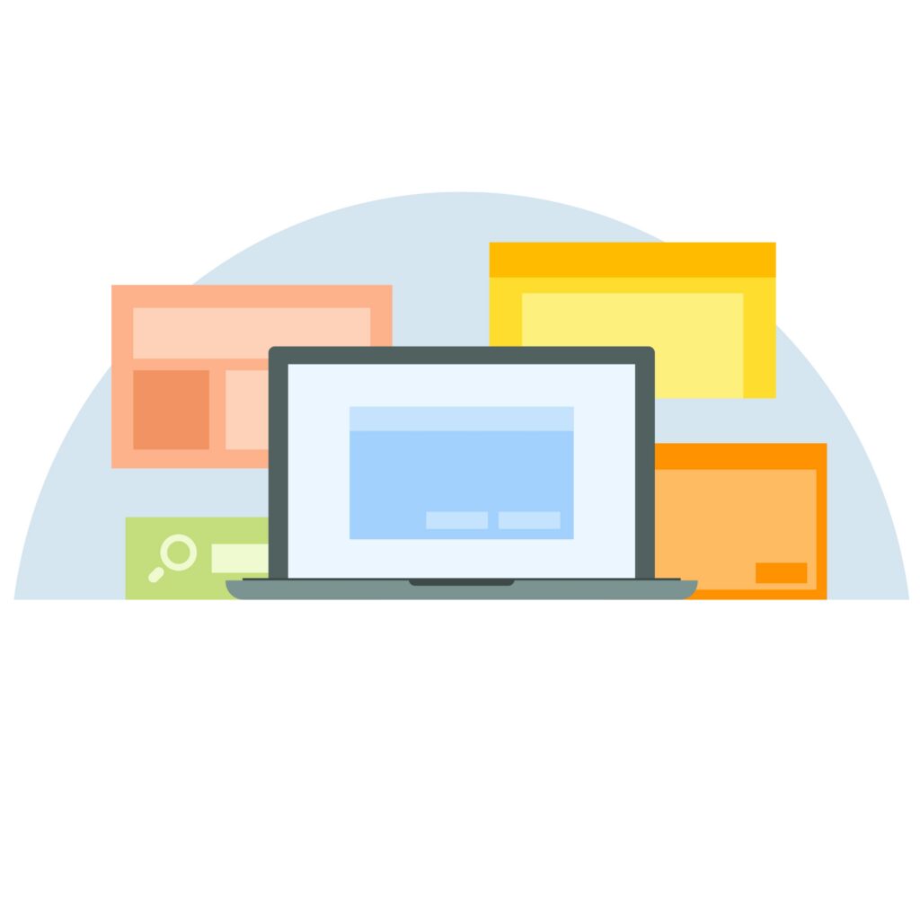 Laptop displaying website